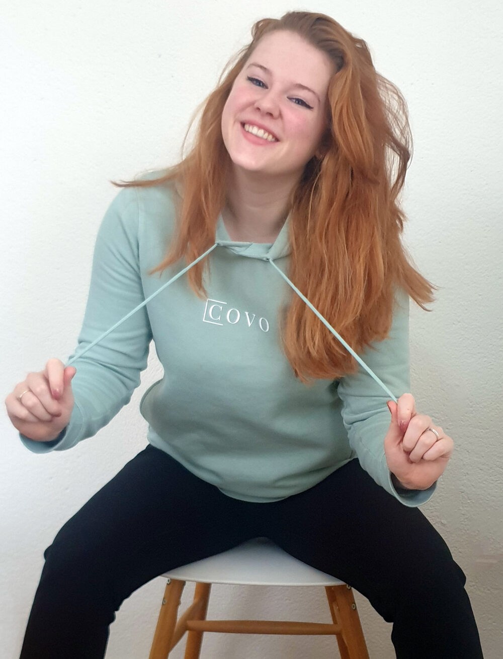 Organische Hoodie Sage